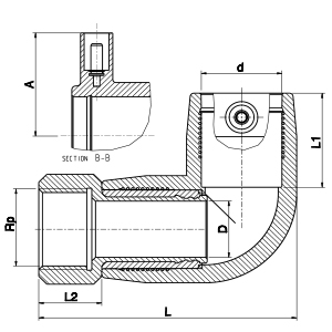 Elektrof&uuml;zyon Pirin&ccedil; Dirsek 90&deg; Adapt&ouml;r İ&ccedil; Dişli