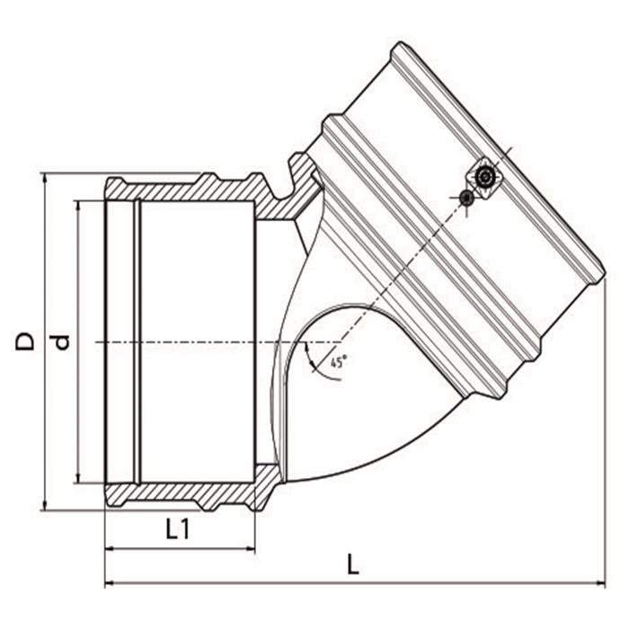 Elektrofüzyon Dirsek 45° PN10