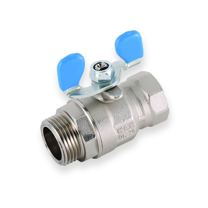 Kas Full Bore Brass Ball Valve With Butterfly Handle Male PN25